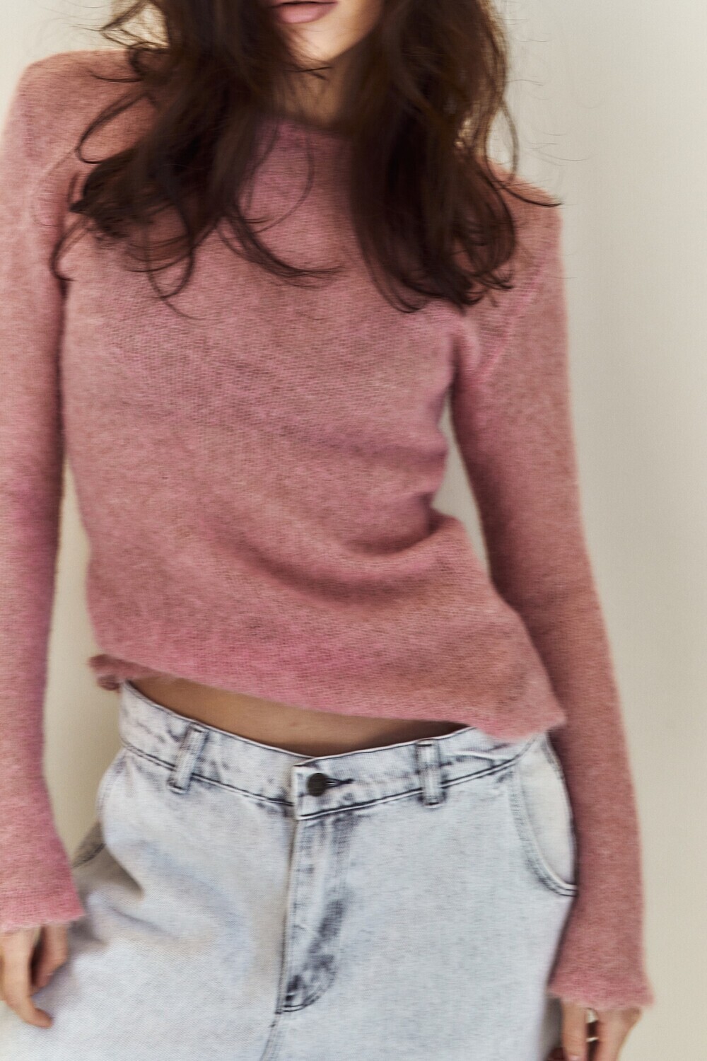 Mohair long sleeve pink