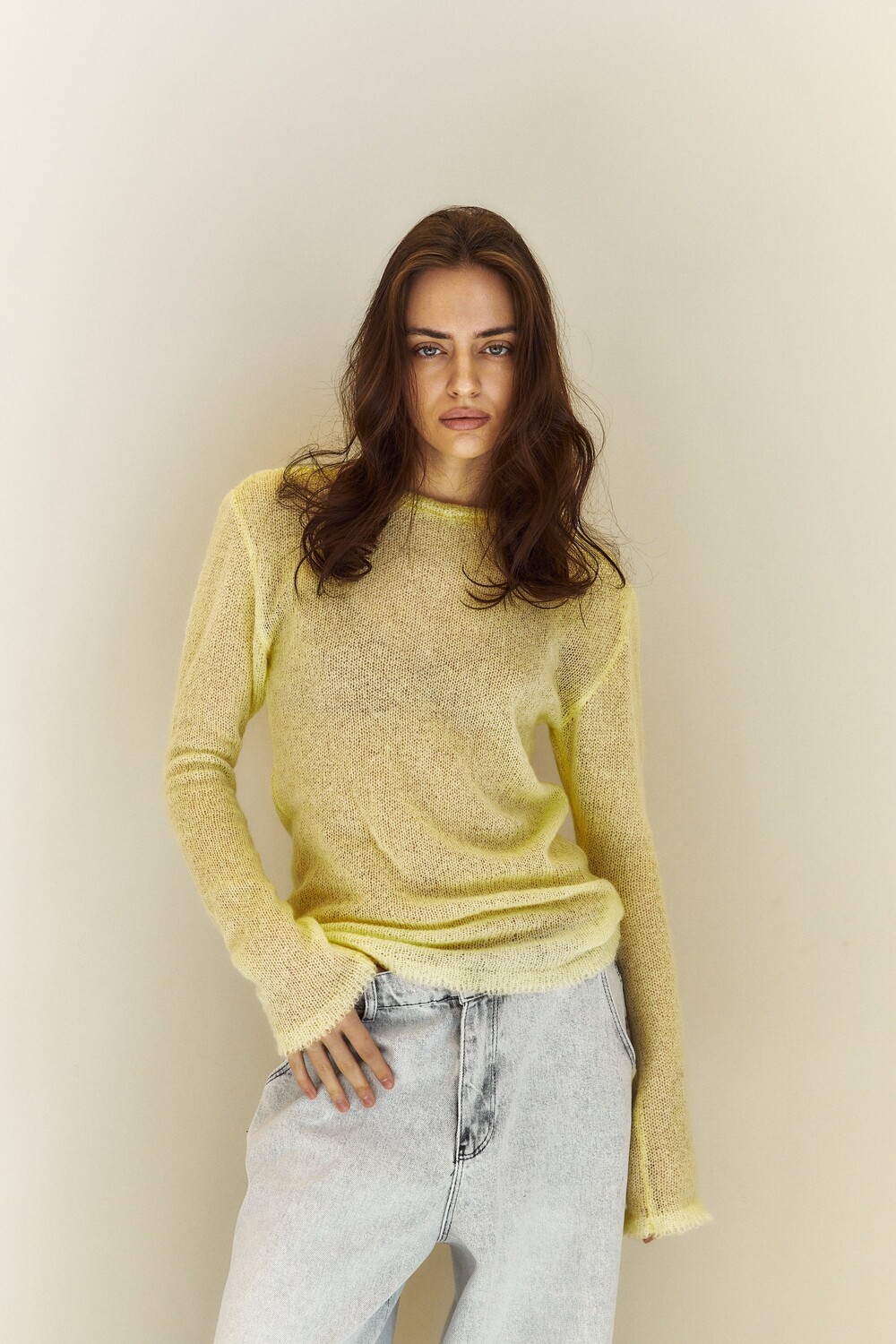 Lemon mohair long sleeve