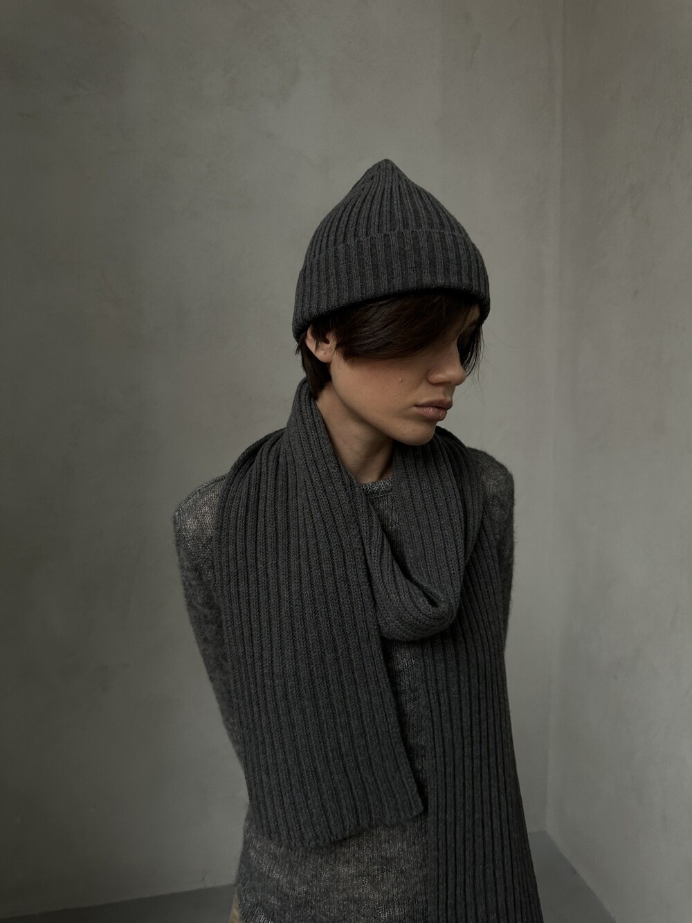 Gray beanie