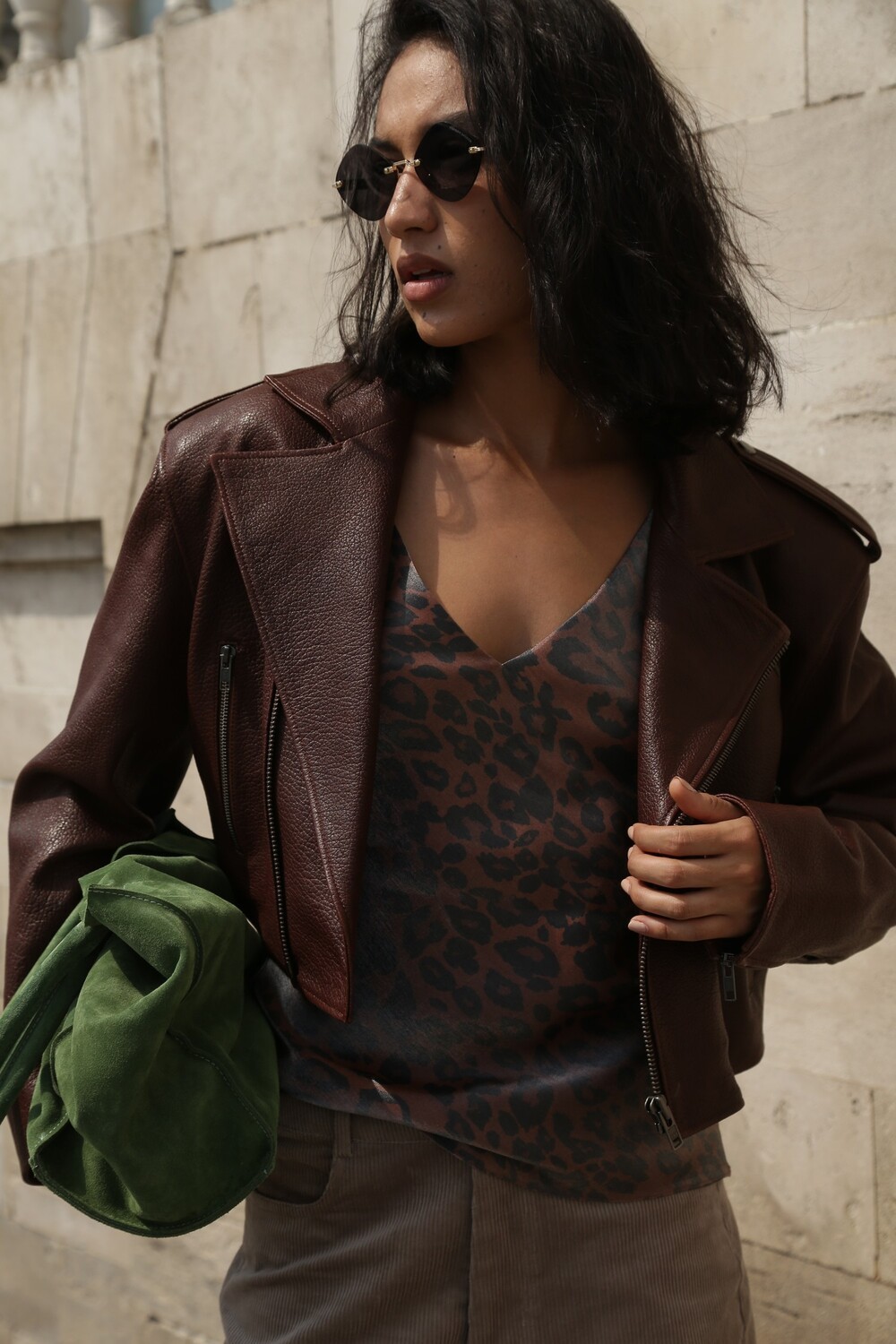 Top leopard brown