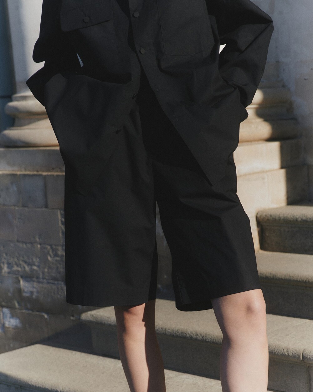 Unisex black shorts