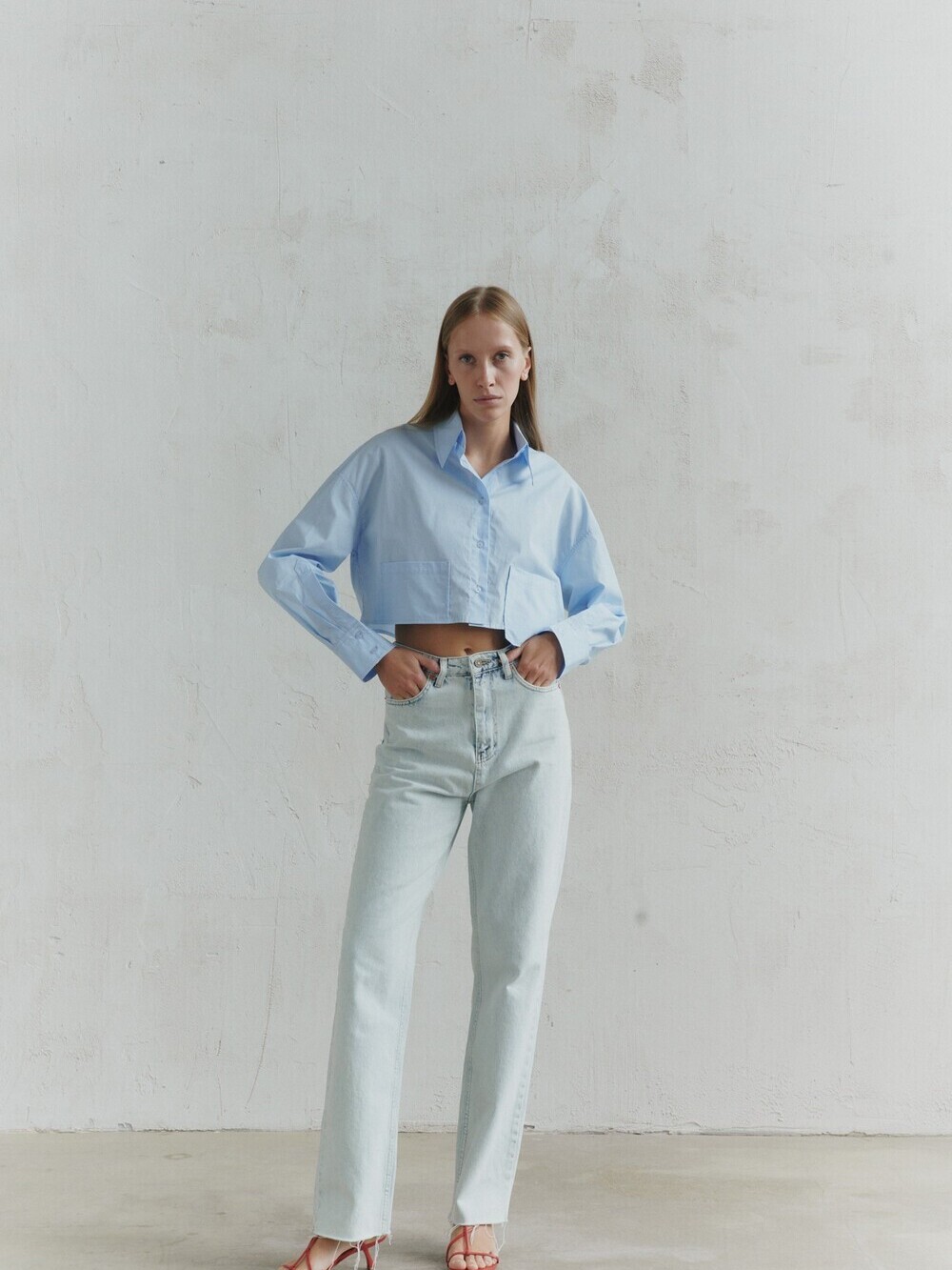 Short blue shirt