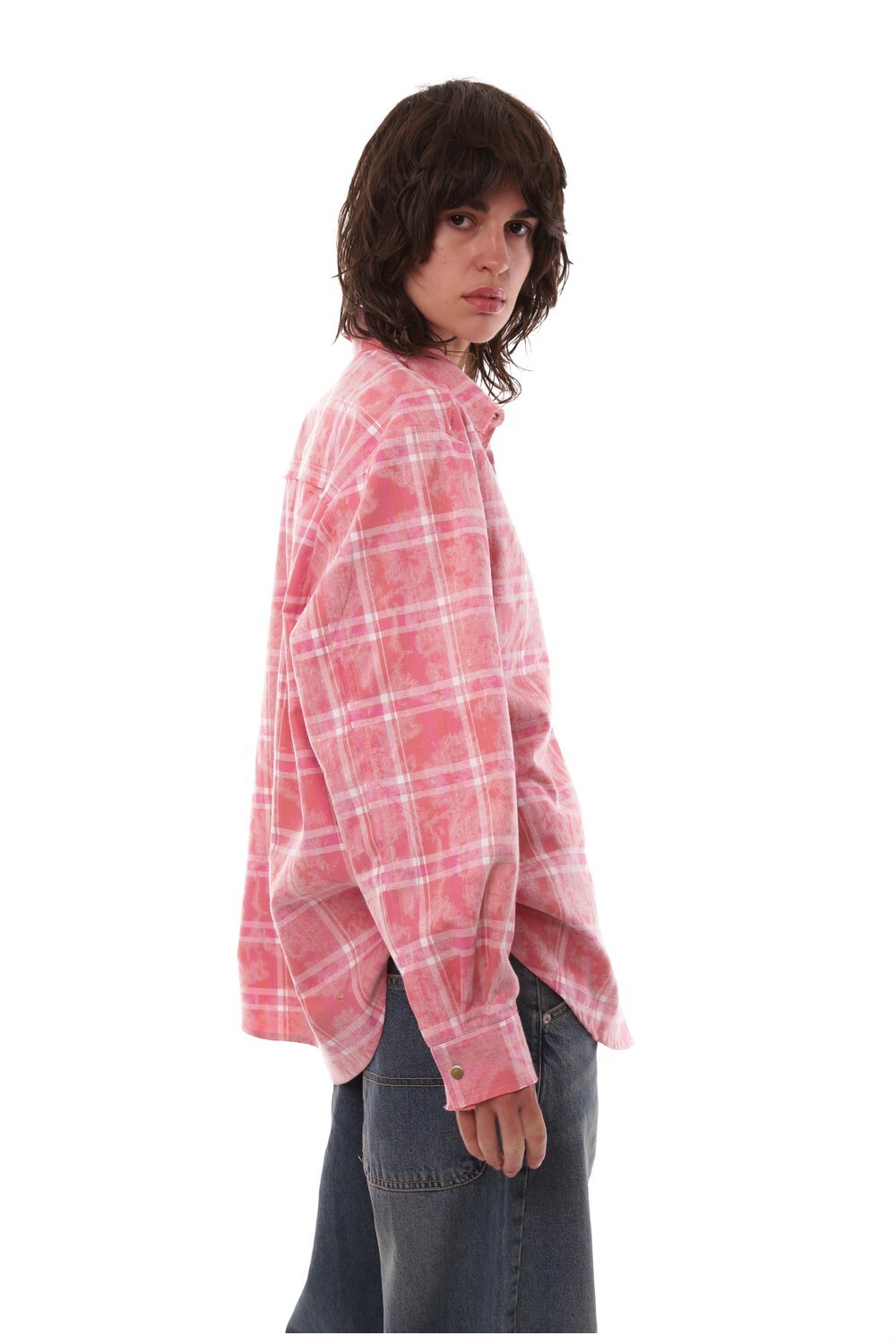Pink raw edge shirt