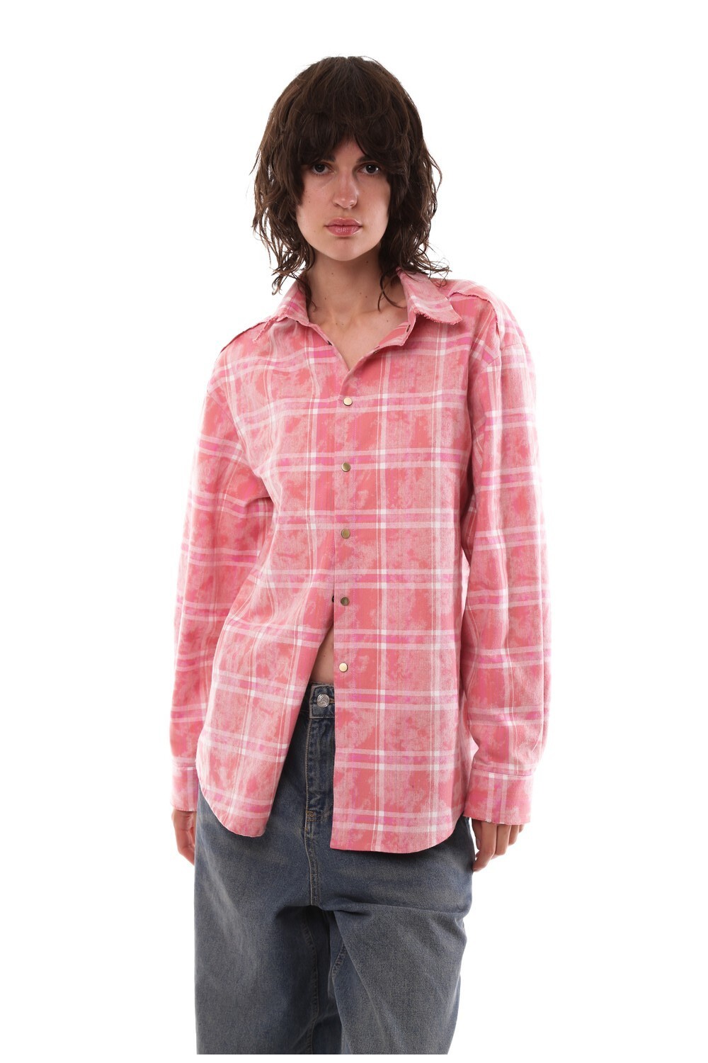 Pink raw edge shirt
