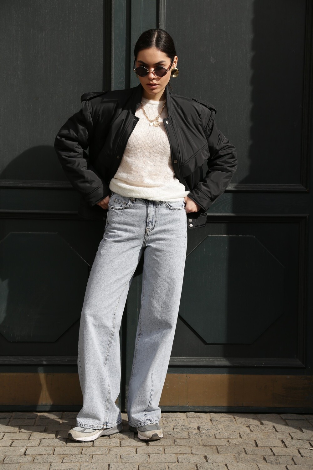 Wide leg jeans blue