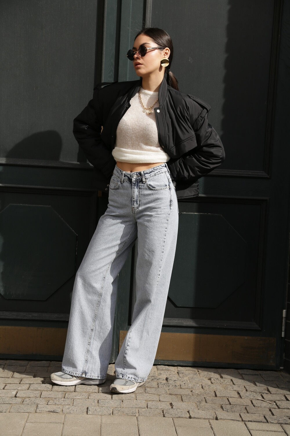 Wide leg jeans blue