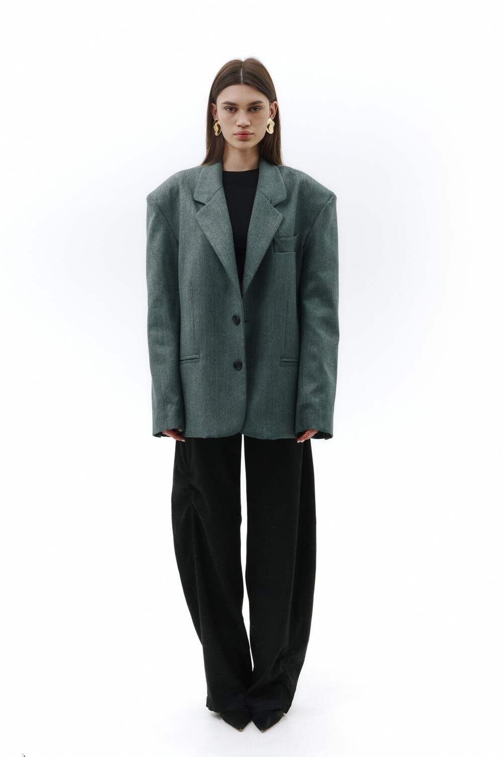 Single-breasted jacket green