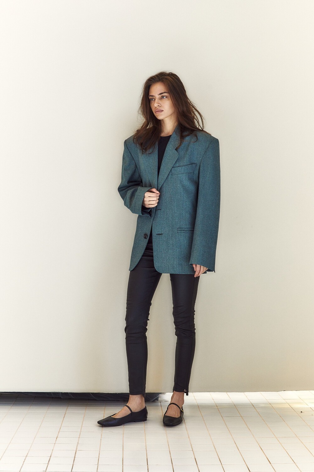 Single-breasted jacket green