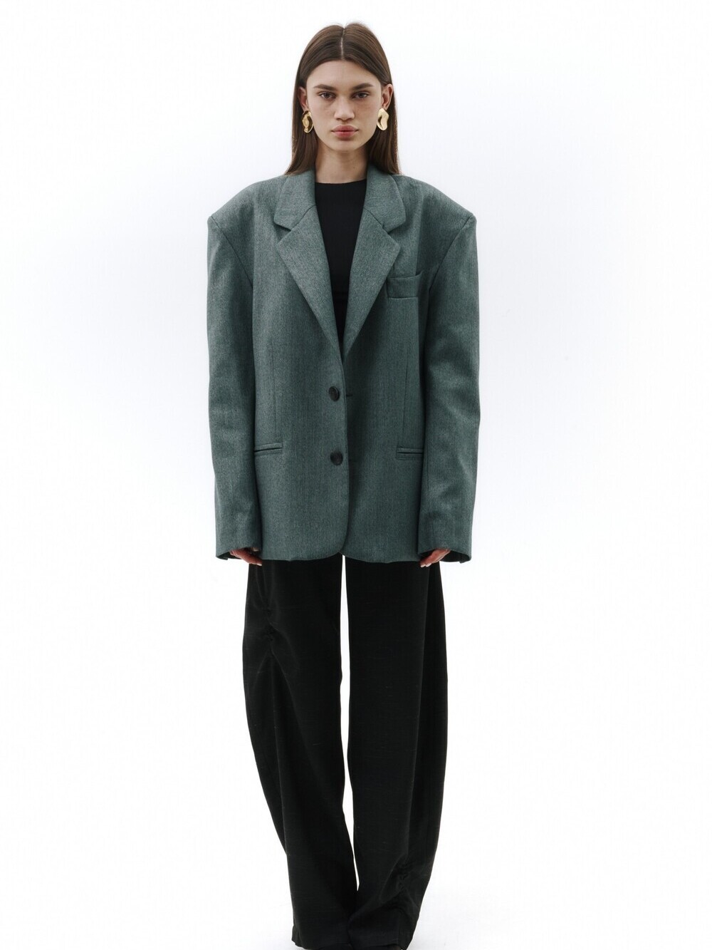 Single-breasted jacket green